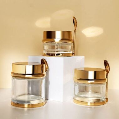 Luxury wide-mouth cream glass cosmetic jars wholesale