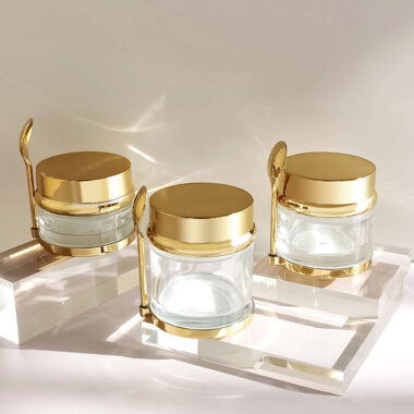 Luxury wide-mouth cream glass cosmetic jars wholesale