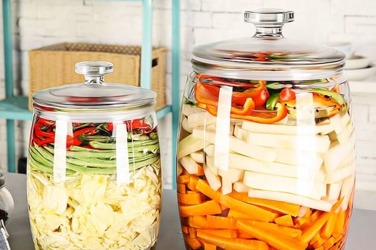 Round glass pickle jars for food storage supplier (5) Food-safe round pickle jars for kitchen storage