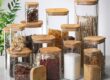 Square airtight glass food storage jars kitchen wholesale