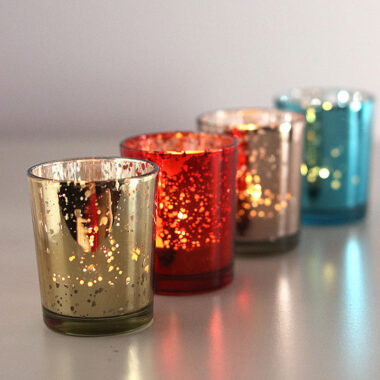 Galaxy electroplated multicolor decorative candle jars