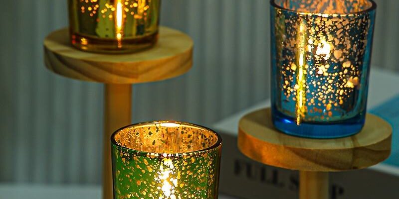 Galaxy electroplated multicolor decorative candle jars