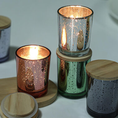 Galaxy electroplated multicolor decorative candle jars