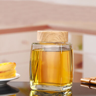 Custom thick square glass jam jars for storage