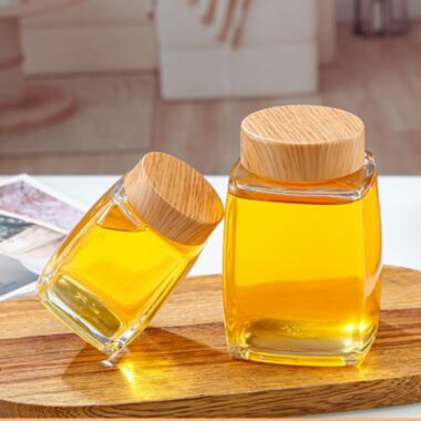 Custom thick square glass jam jars for storage