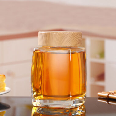 Custom thick square glass jam jars for storage