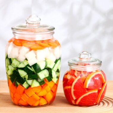 Sealed transparent pickle jars for kitchen bulk storage