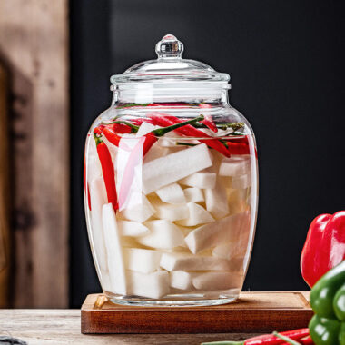 Sealed transparent pickle jars for kitchen bulk storage