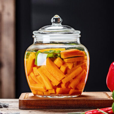 Sealed transparent pickle jars for kitchen bulk storage