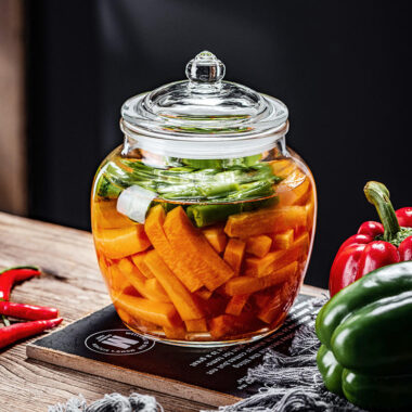 Sealed transparent pickle jars for kitchen bulk storage