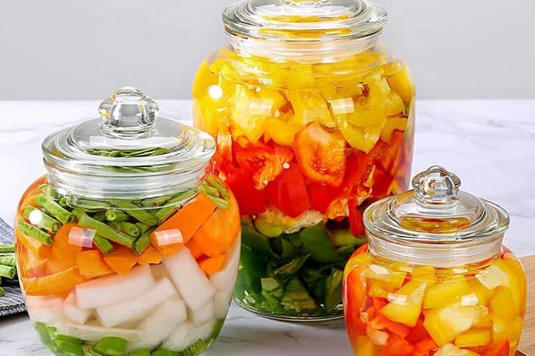 Transparent airtight pickle jars for bulk kitchen use (7) Sealed transparent pickle jars for kitchen bulk storage
