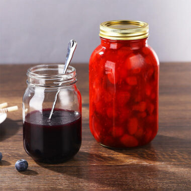 Luxury transparent glass jam jars with aluminum lids