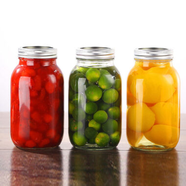 Luxury transparent glass jam jars with aluminum lids