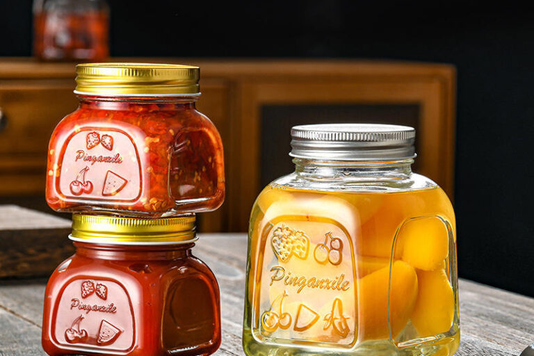 Multi-purpose wide-mouth glass jam jars for storage