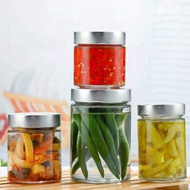 Transparent round wide-mouth pickle jars airtight storage