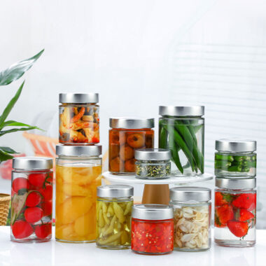 Transparent round wide-mouth pickle jars airtight storage
