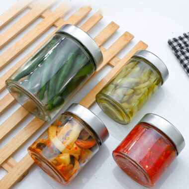 Transparent round wide-mouth pickle jars airtight storage