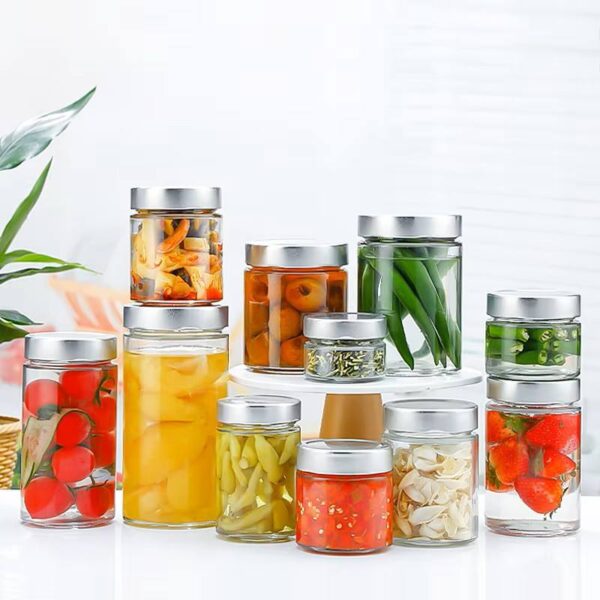 Transparent round wide-mouth pickle jars airtight storage