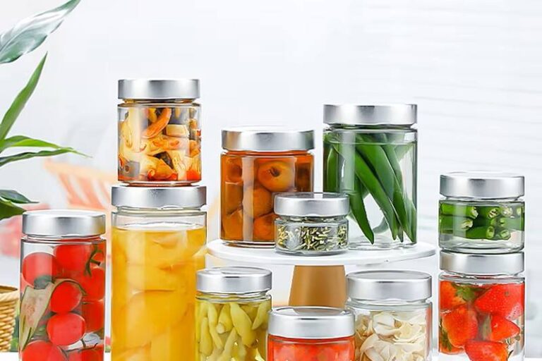 Wide-mouth transparent pickle jars for food storage (6) Transparent round wide-mouth pickle jars airtight storage