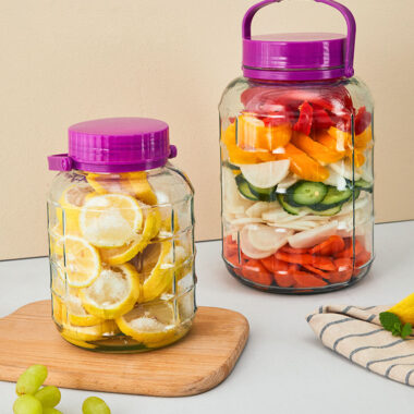 Thickened glass pickle jar with airtight seal for home kitchen