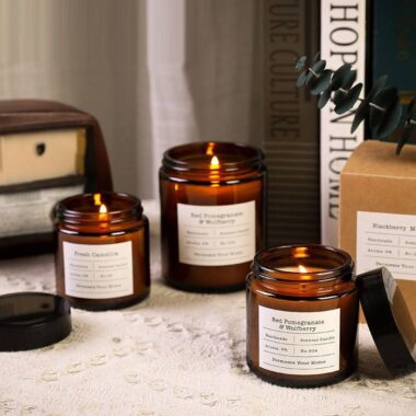 Luxury clear glass candle jars with lid