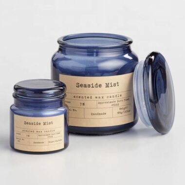 Luxury clear glass candle jars with lid