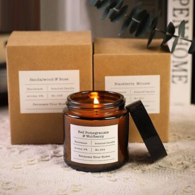 Luxury clear glass candle jars with lid