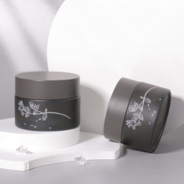 Frosted luxury empty glass cosmetic jars for cream