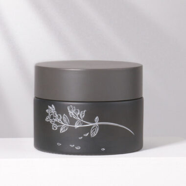 Frosted luxury empty glass cosmetic jars for cream