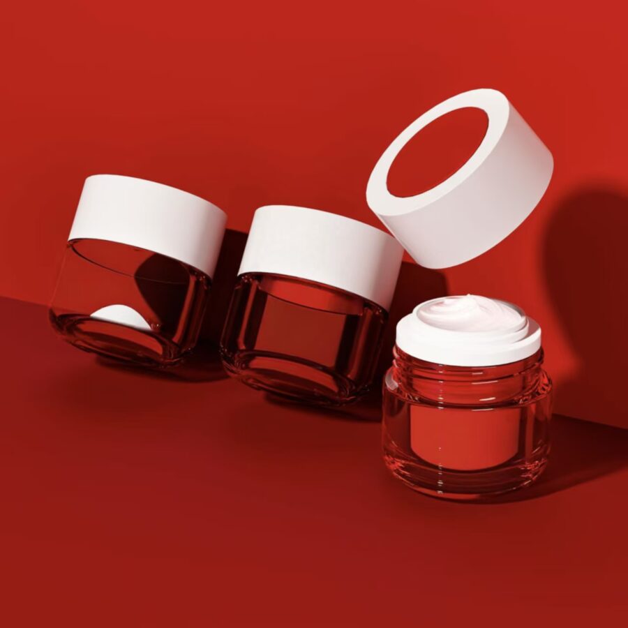 Luxury glass cosmetic jars for skincare cream