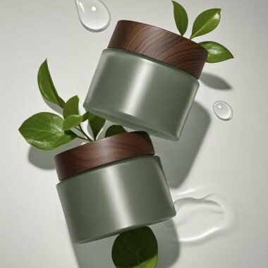 Custom logo luxury glass cosmetic jars for cream