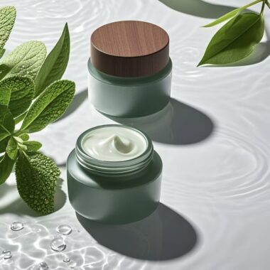 Custom logo luxury glass cosmetic jars for cream