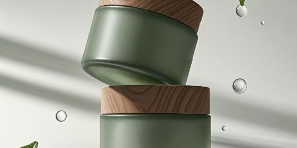 Custom logo luxury glass cosmetic jars for cream