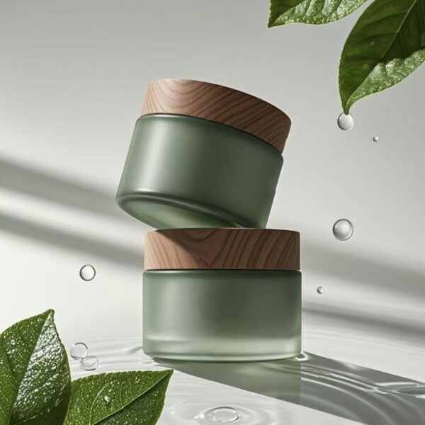 Custom logo luxury glass cosmetic jars for cream