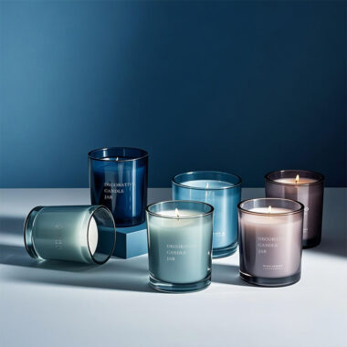 Luxury multicolor transparent glass candle jars