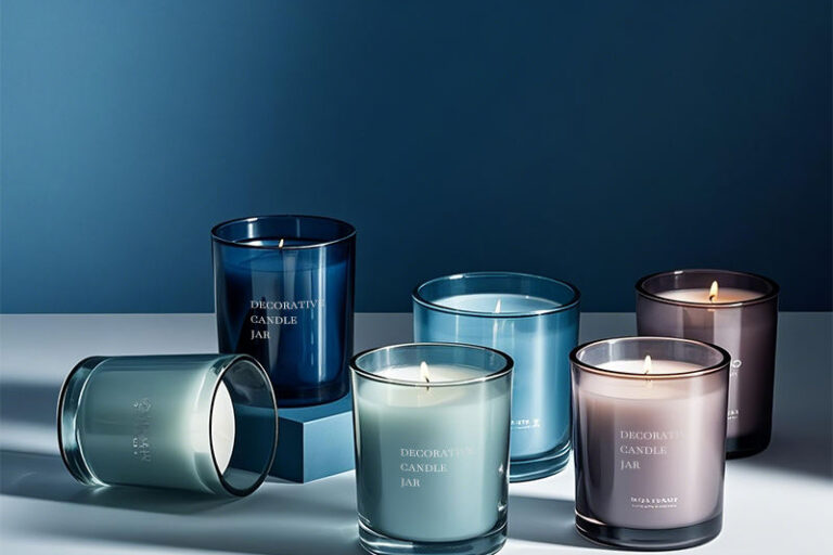 Luxury multicolor transparent glass candle jars