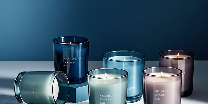 Luxury multicolor transparent glass candle jars