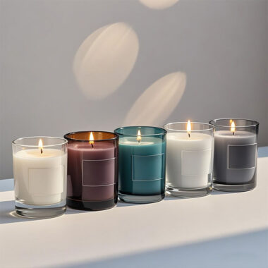 Luxury multicolor transparent glass candle jars