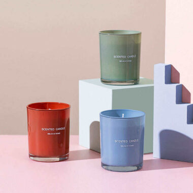 Luxury multicolor transparent glass candle jars