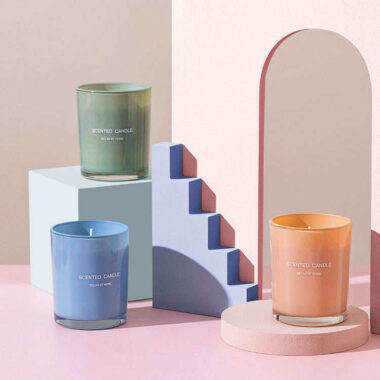 Luxury multicolor transparent glass candle jars