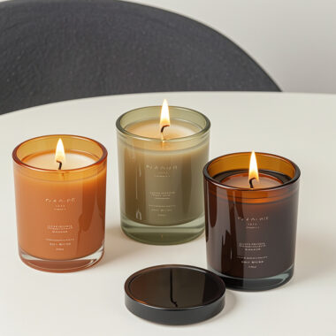 Luxury multicolor transparent glass candle jars