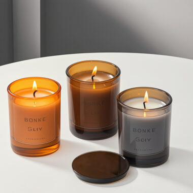 Luxury multicolor transparent glass candle jars