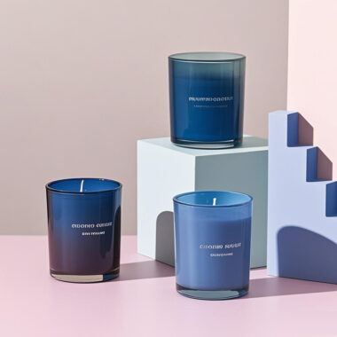 Luxury multicolor transparent glass candle jars