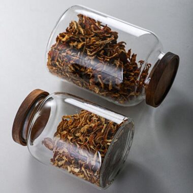 Modern glass food storage jars for household kitchen