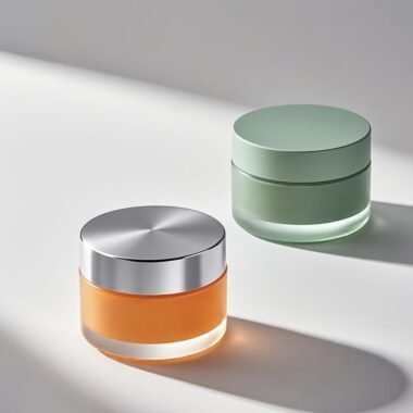 Portable glass cosmetic jars with lid for skincare
