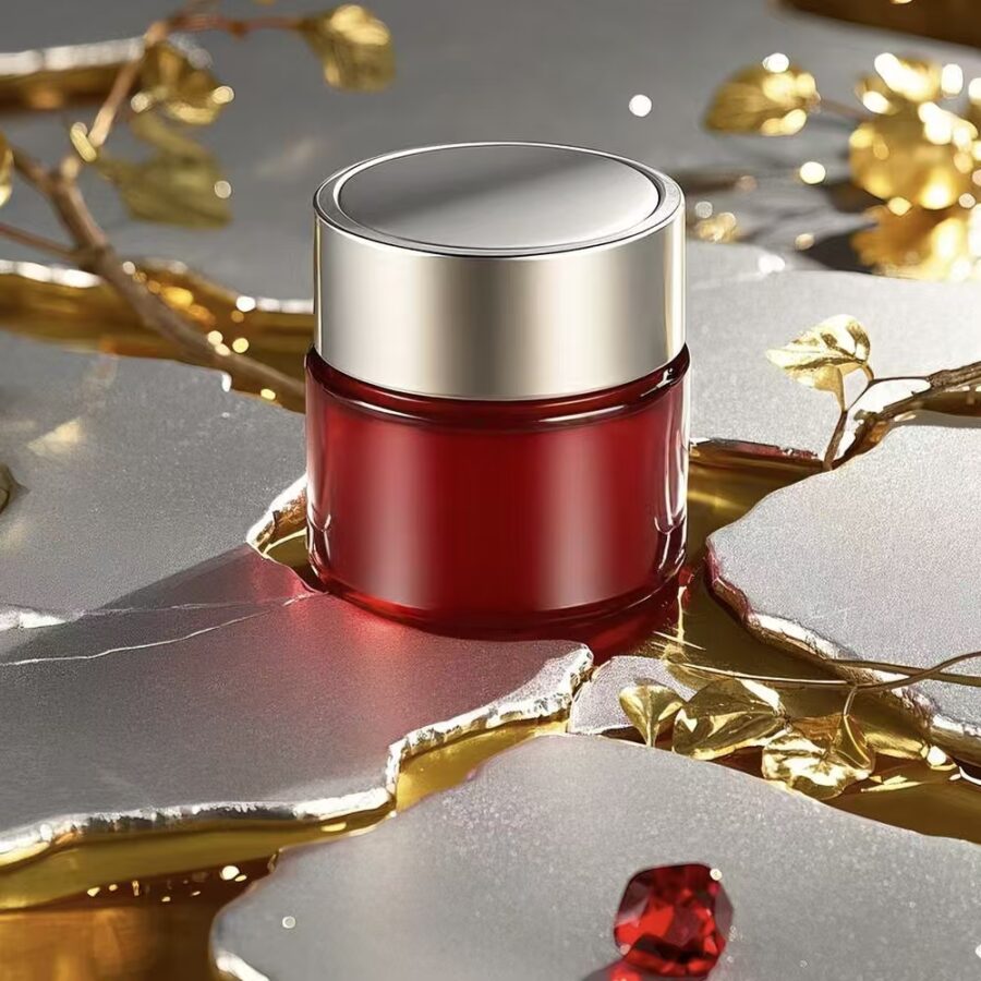 Portable glass cosmetic jars with lid for skincare