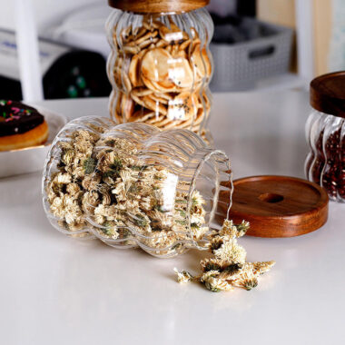 Modern design glass food storage jars for grains