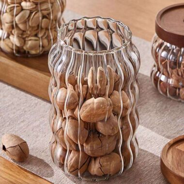 Modern design glass food storage jars for grains