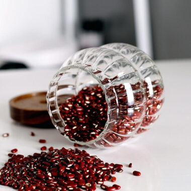 Modern design glass food storage jars for grains