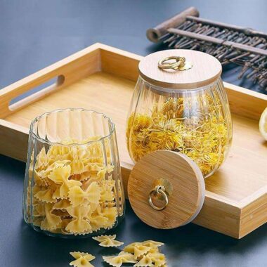 Custom clear food grade kitchen storage jars